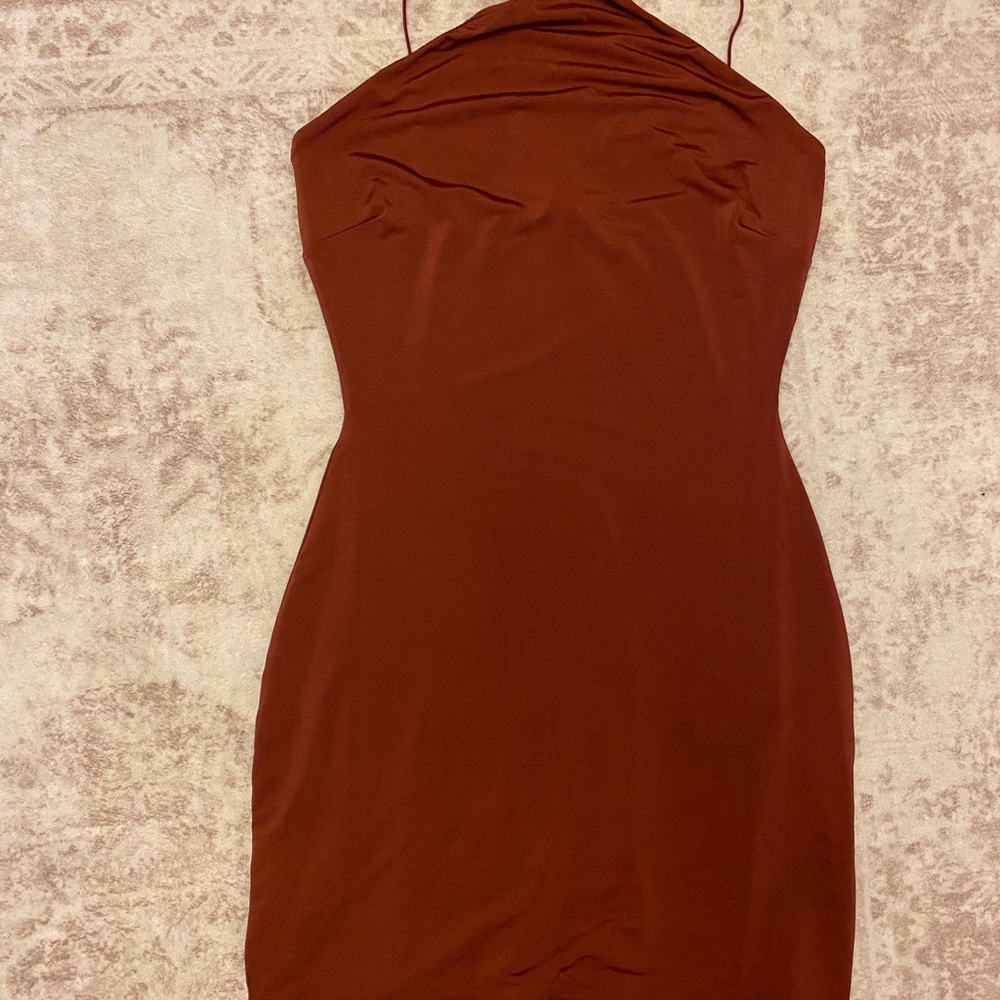 Women’s Halter Slip Dress in Deep Brown